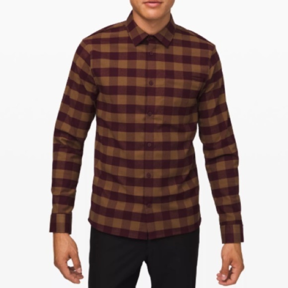Lululemon Mason’s Peak Flannel in Check Plaid Mini Dark‎ Adobe Frontier - Small - Picture 1 of 8